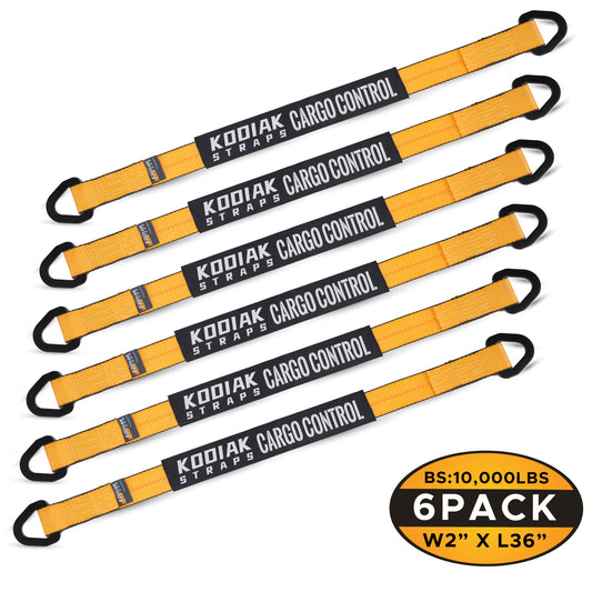 2" x 36" Axle Tie Down Straps - 6 Pack