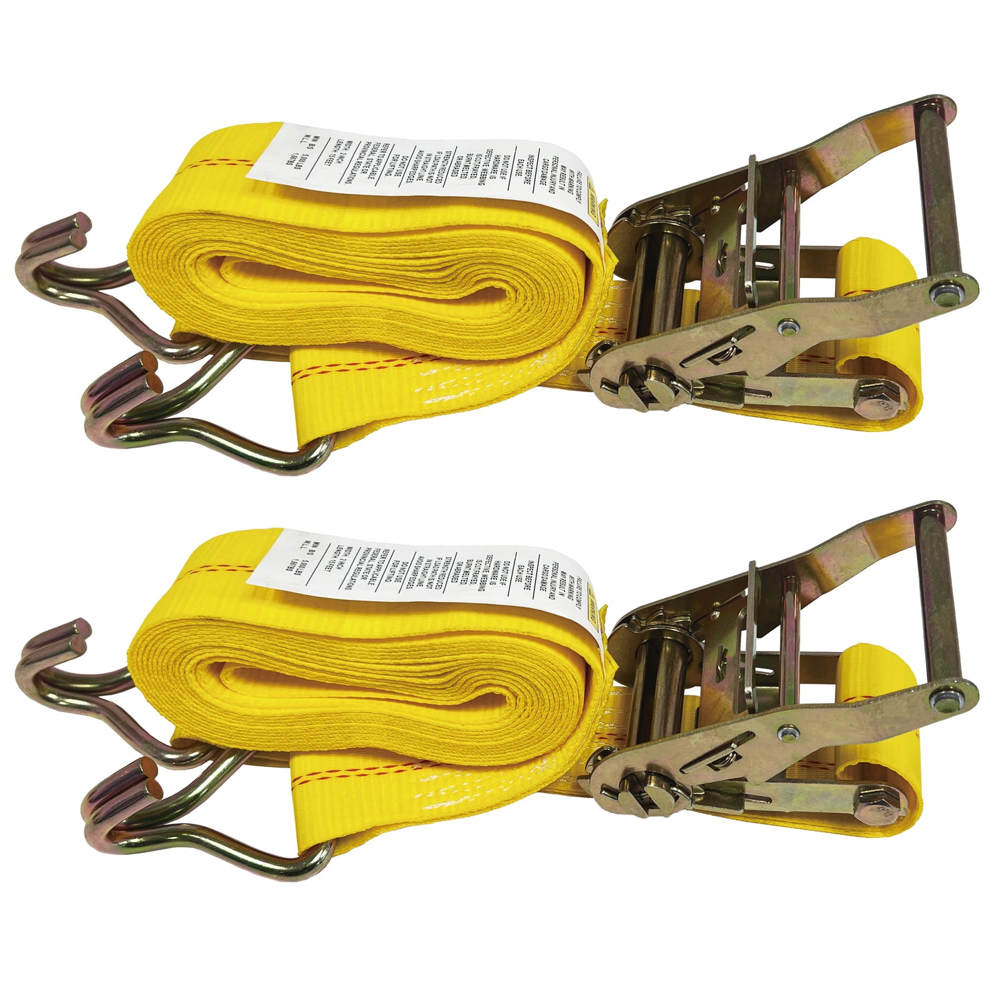 2" x 15' Ratchet Straps with J Hooks