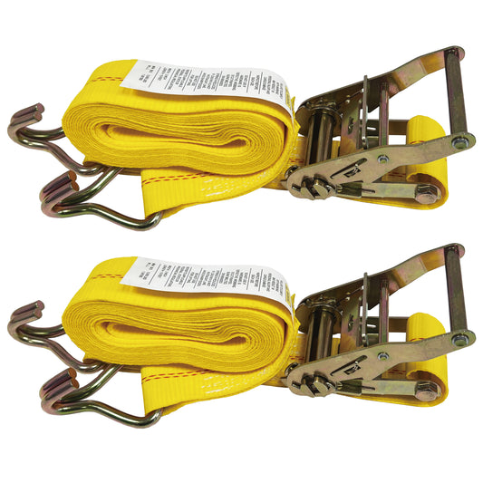 2" x 15' Ratchet Straps with J Hooks
