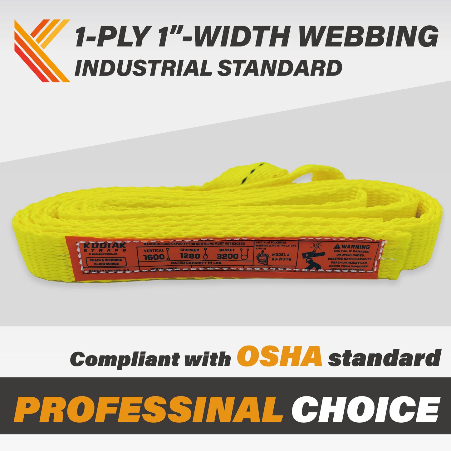 1-Ply 1 Inch Heavy Duty Webbing Slings