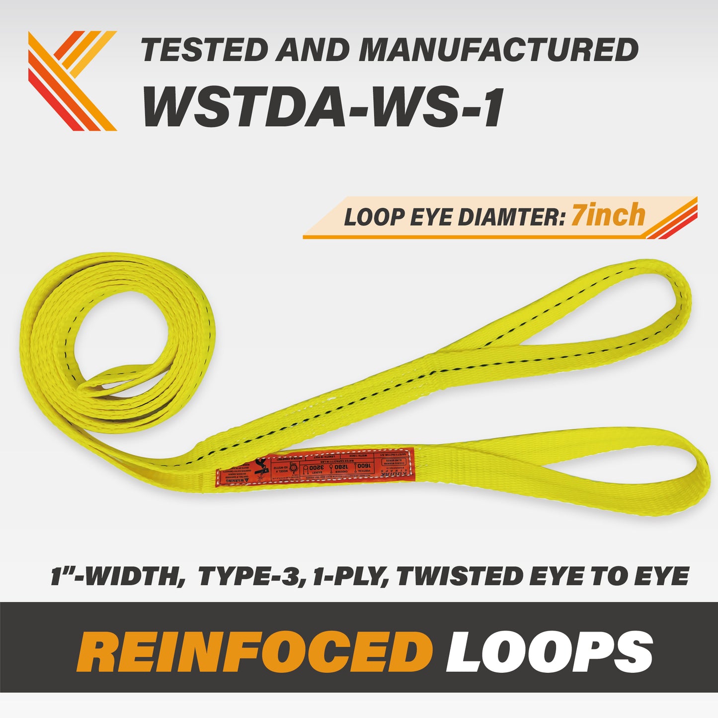 1-Ply 1 Inch Heavy Duty Webbing Slings