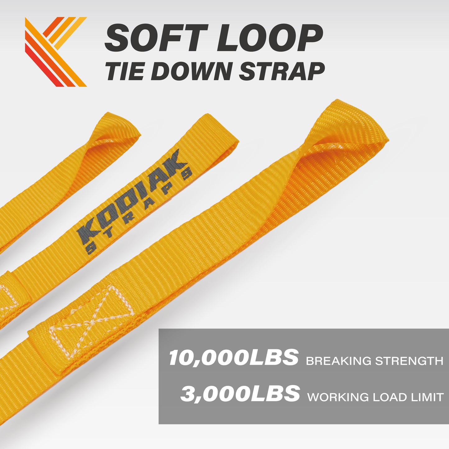 1" x 12" Soft Loop Tie Down Straps- 6 Pack