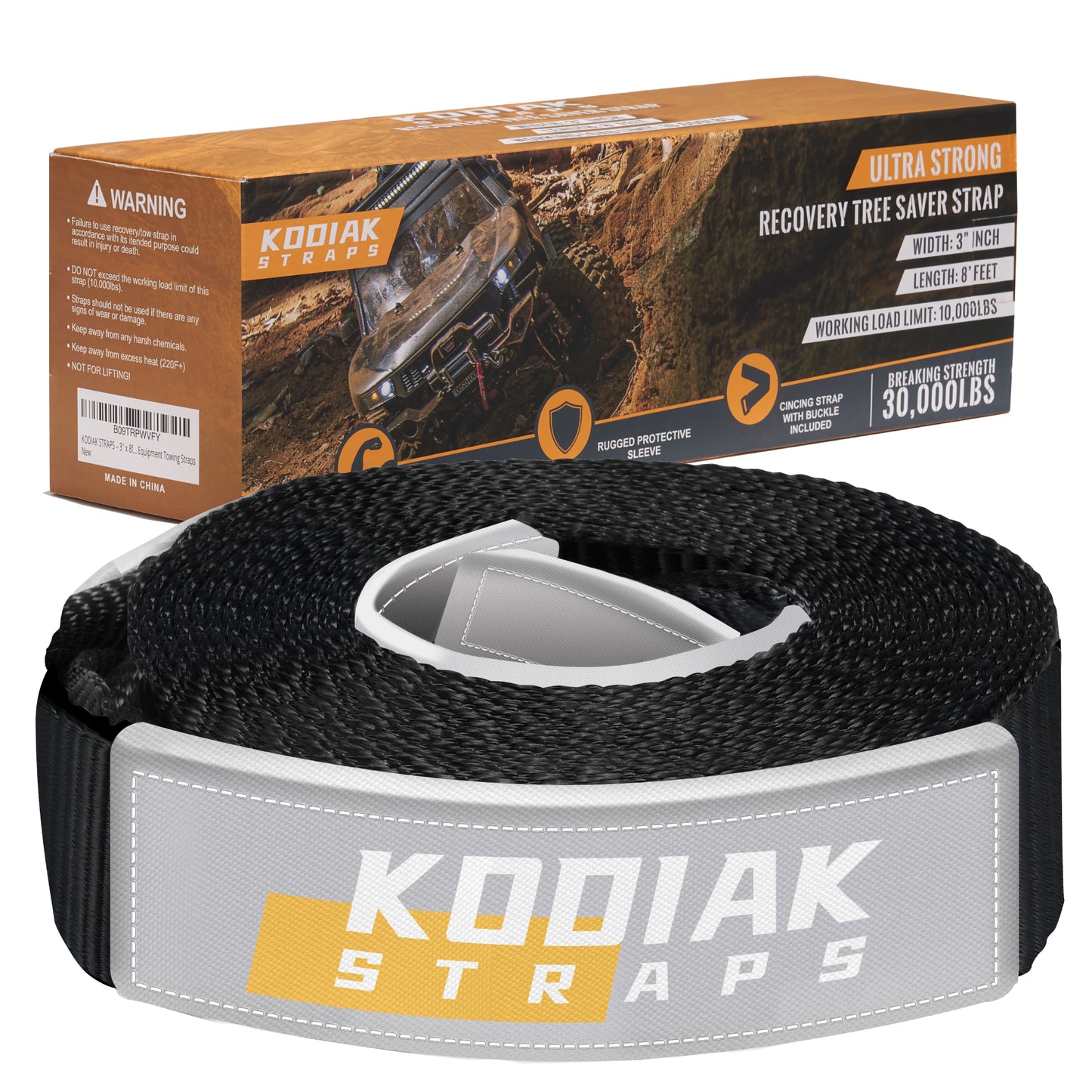 3"x8' Tree Saver Tow Strap