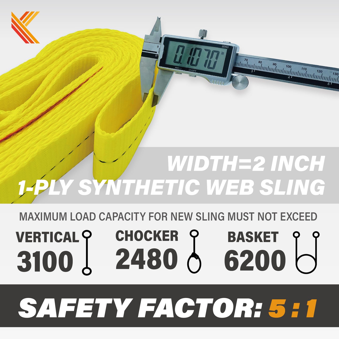 1-Ply 1 Inch Heavy Duty Webbing Slings