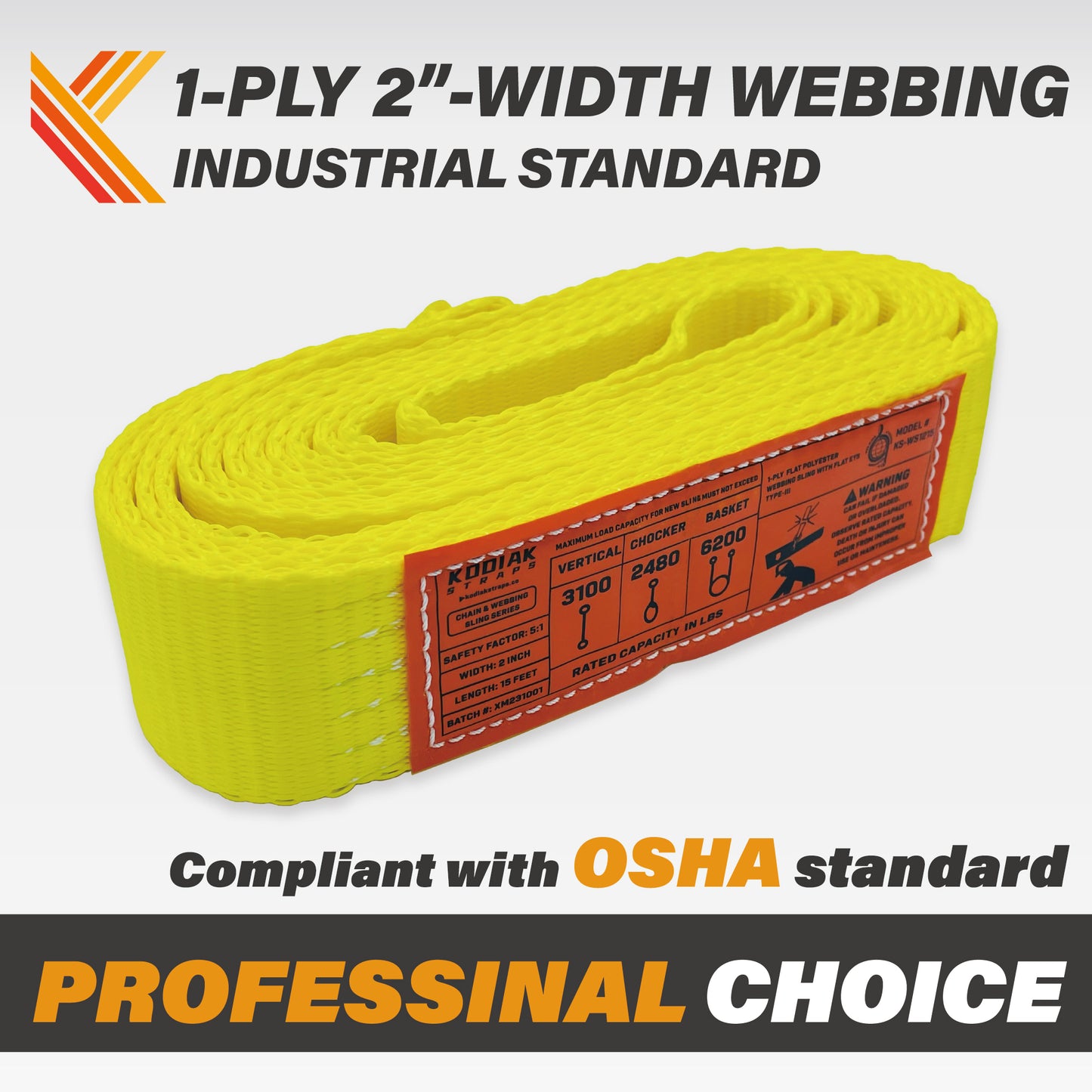 1-Ply 1 Inch Heavy Duty Webbing Slings