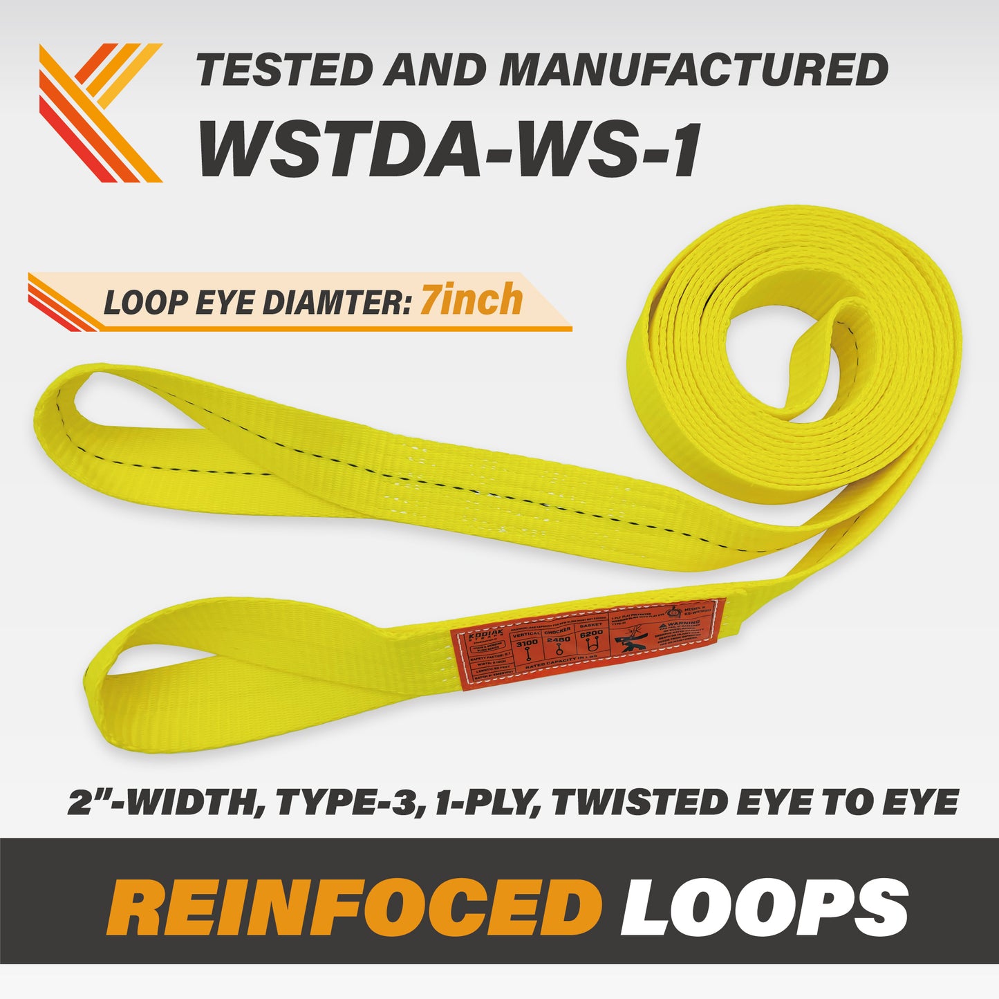 1-Ply 1 Inch Heavy Duty Webbing Slings