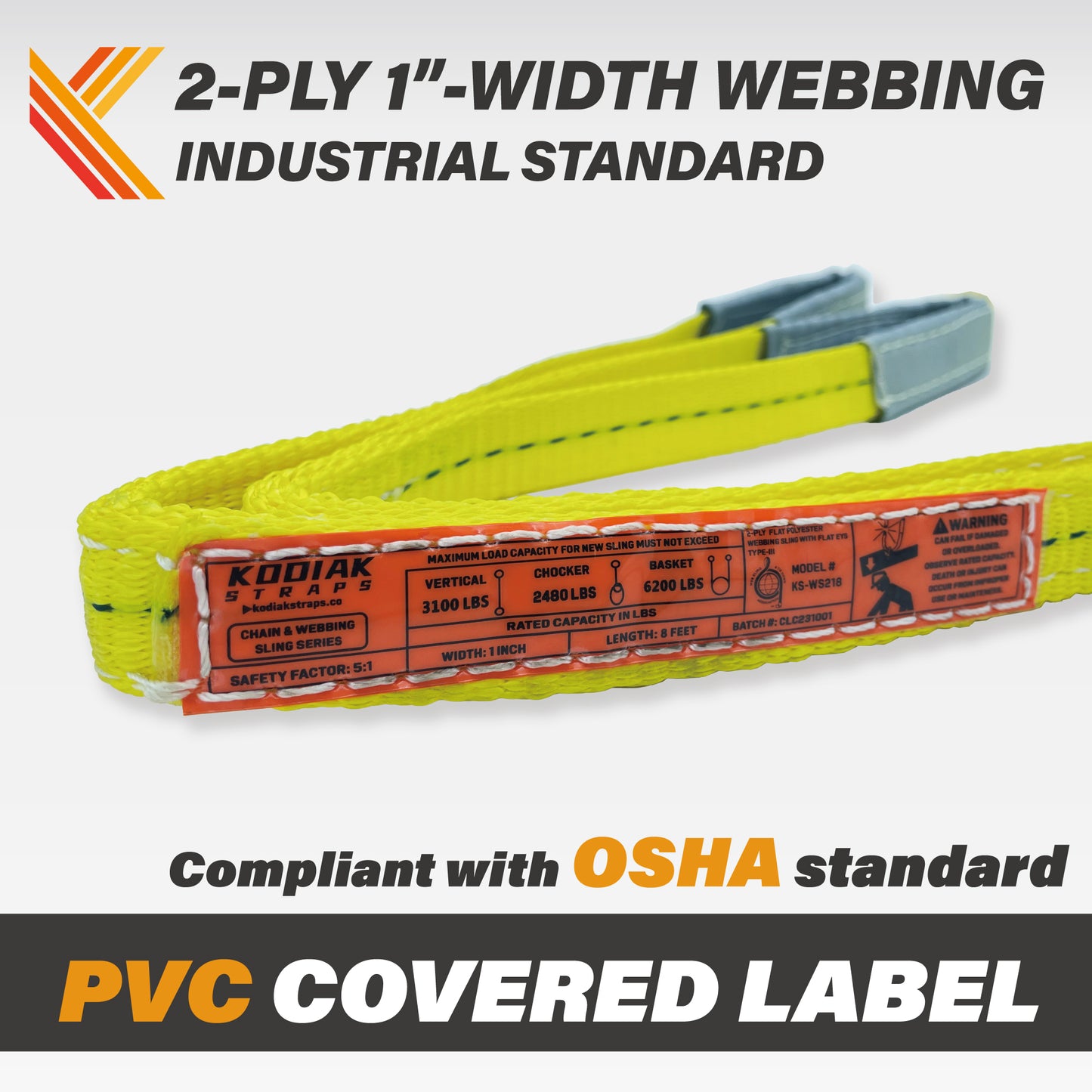 2-Ply 1 Inch Heavy Duty Webbing Slings