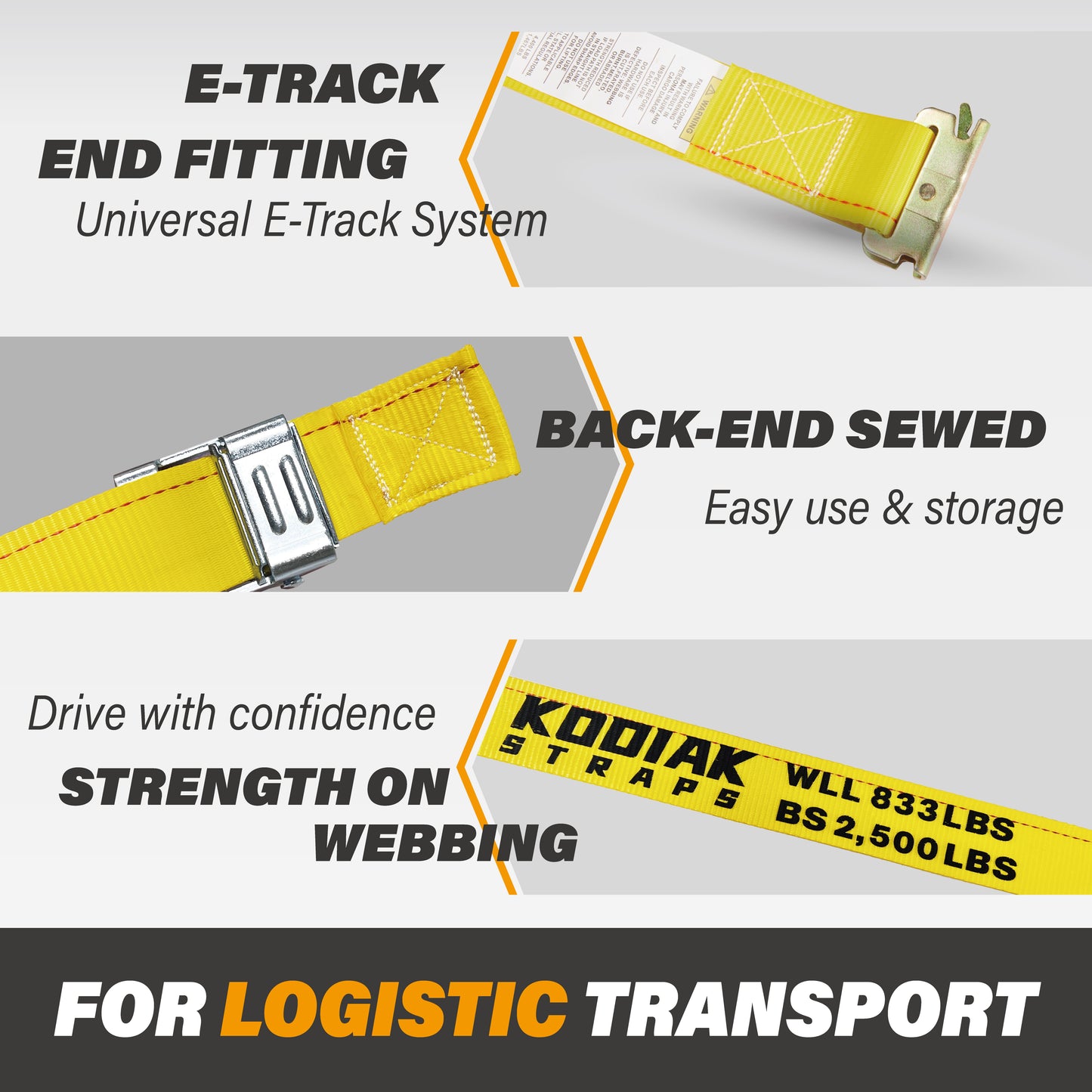 E Track Cam Buckle Straps