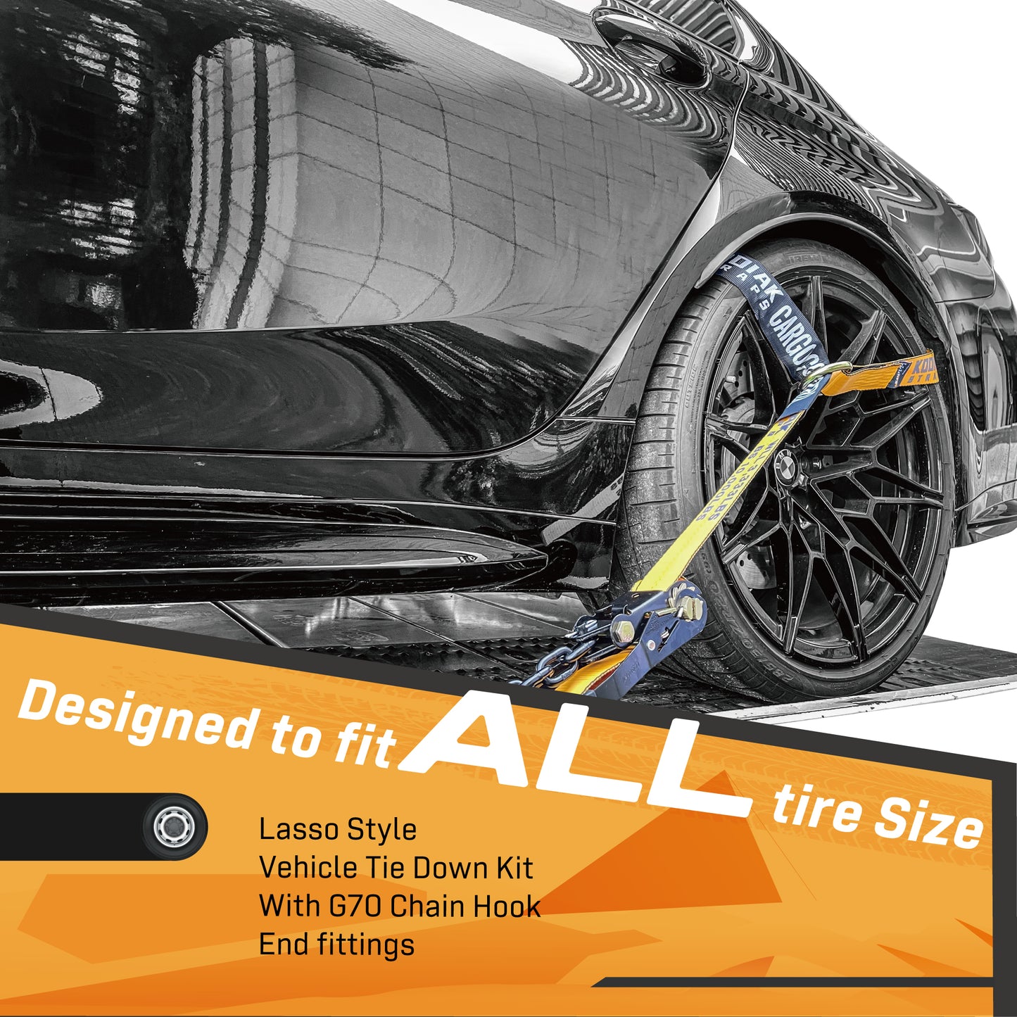 Vehicle Axle Tie Down Kit - Chain Hook