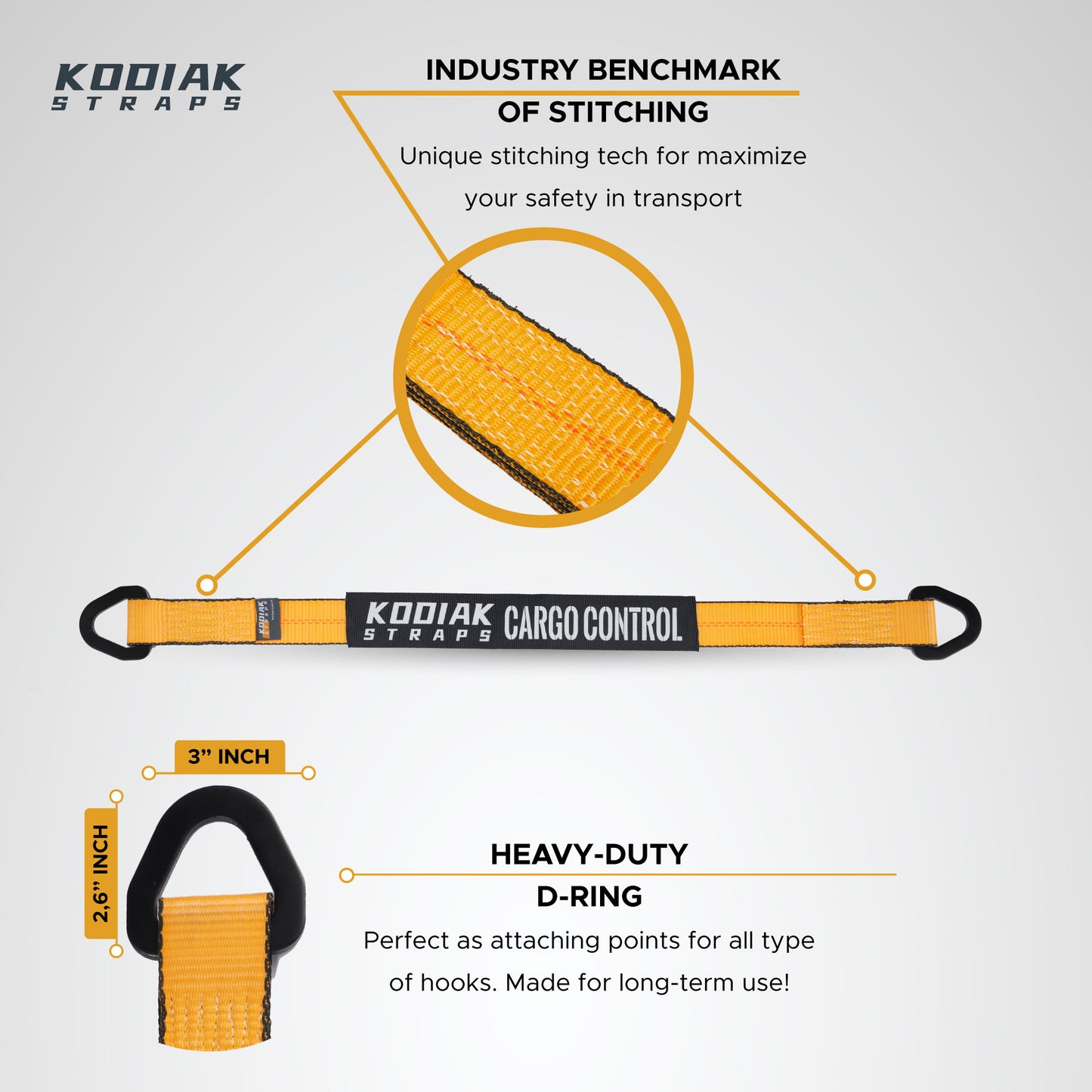 2" x 24" Axle Tie Down Straps - 6 Pack