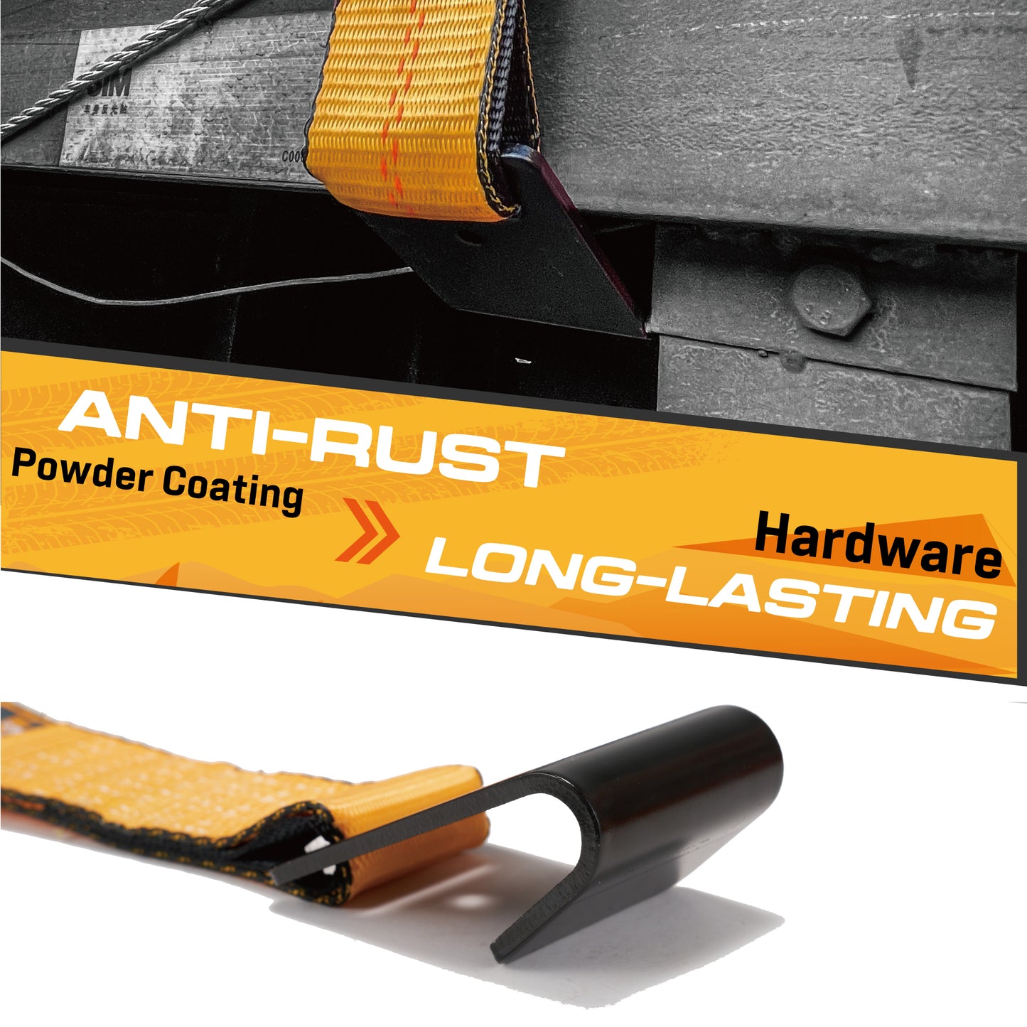 2" x 27' Heavy Duty Ratchet Straps- Flat Hook - 4 Pack