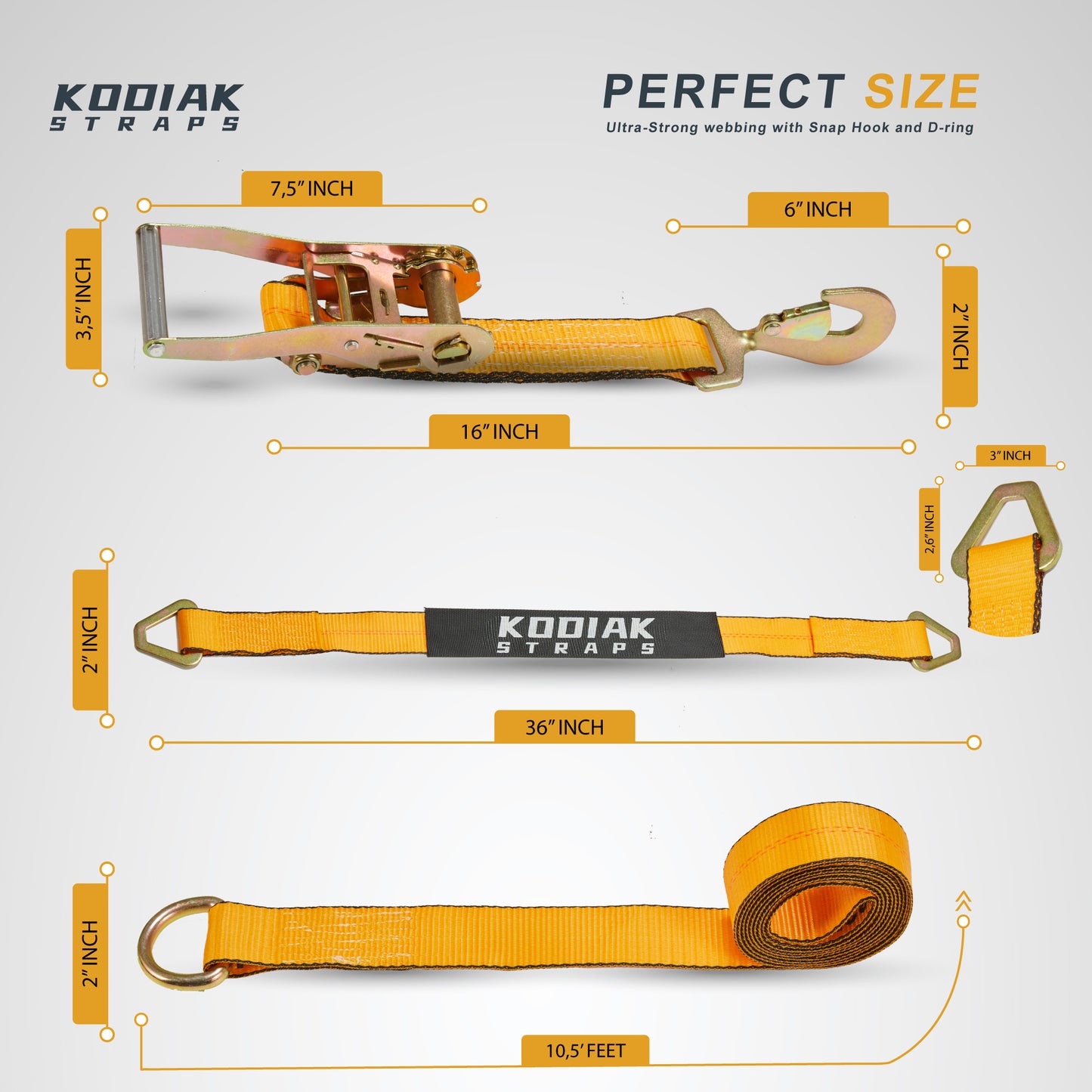 Vehicle Axle Tie Down Kit - Snap Hook