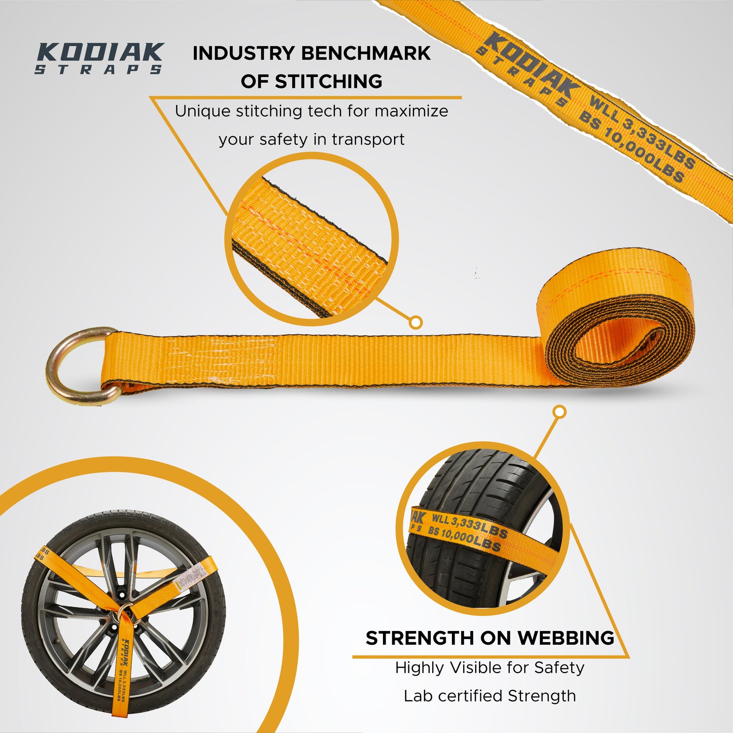 Vehicle Axle Tie Down Kit - Snap Hook