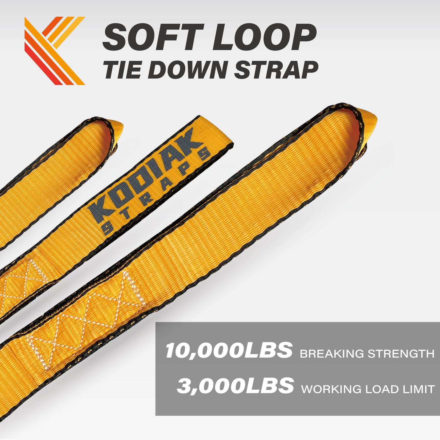 1.5" x 18" Soft Loop Tie Down Straps- 6 Pack