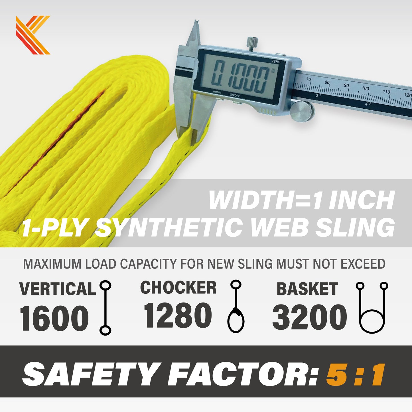 1-Ply 1 Inch Heavy Duty Webbing Slings