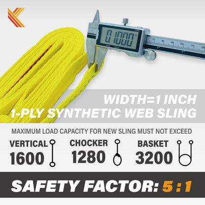 1-Ply 1 Inch Heavy Duty Webbing Slings